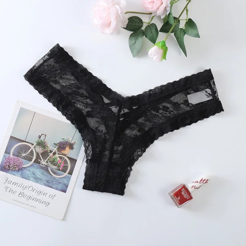 The Noir Cross-Strap Lace Brief