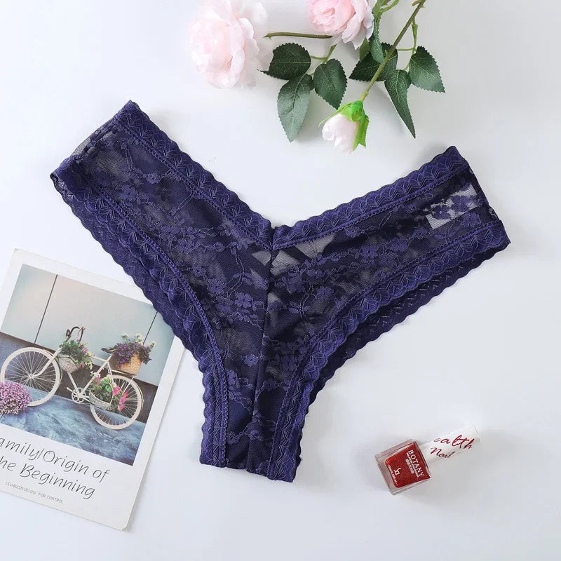 The Noir Cross-Strap Lace Brief